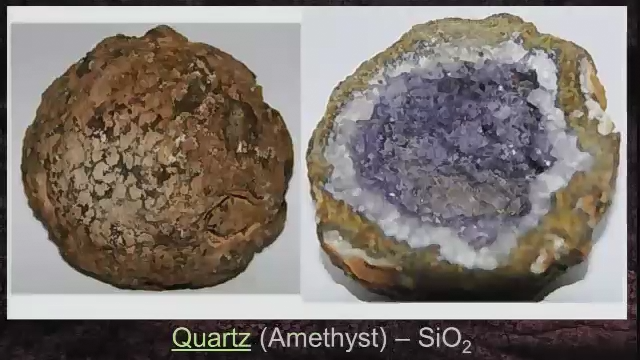 Billede af amethyst i en geode.