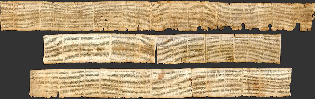 Fotografi af den udrullede 2100 år gamle skriftrulle med teksten fra profeten Esajas. Skriftrullen er en af Dødehavsteksterne og blev kopieret i det 2. årh. Profeten Esajas er relevant for at forstå hvem er Herren.